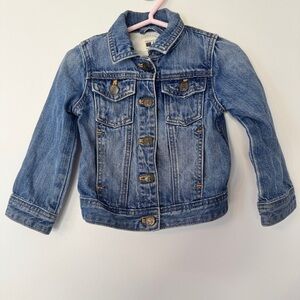 Crewcuts J.Crew Girls' Denim Jacket Medium Blue Wash Jean Coat Buttons Sz 3